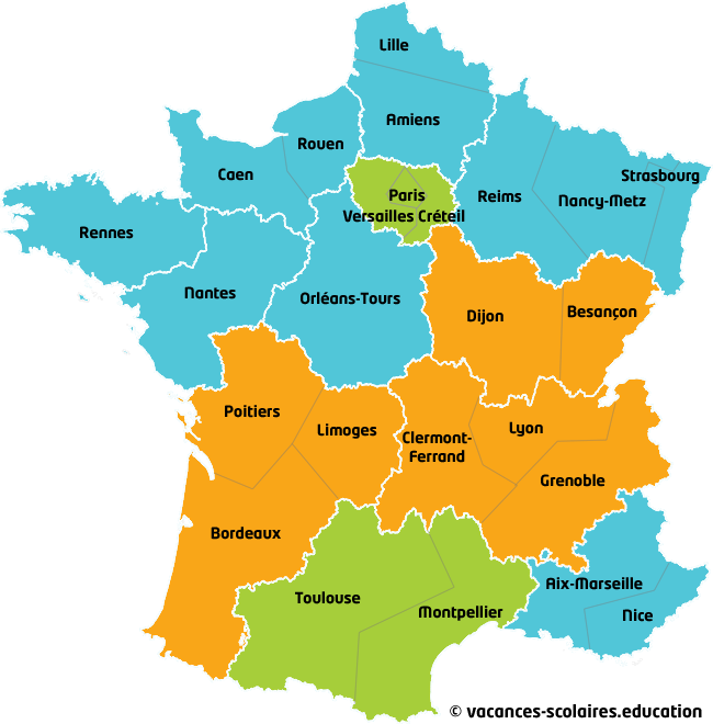 Zónák: A=narancs, B= kék, C=zöld