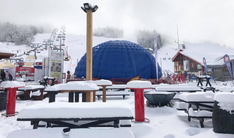 Bormio. A hegyen 28 cm hullott vasárnap reggelre