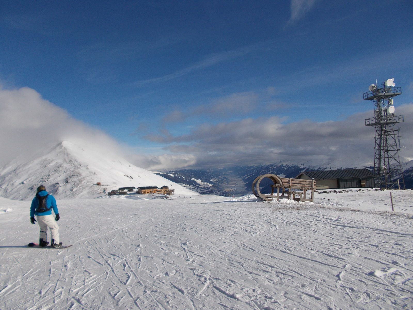 Felhőben a Wildkogel csúcsa.