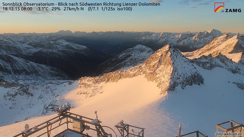 Sonnblick a reggeli fényekben - fotó: foto-webcam