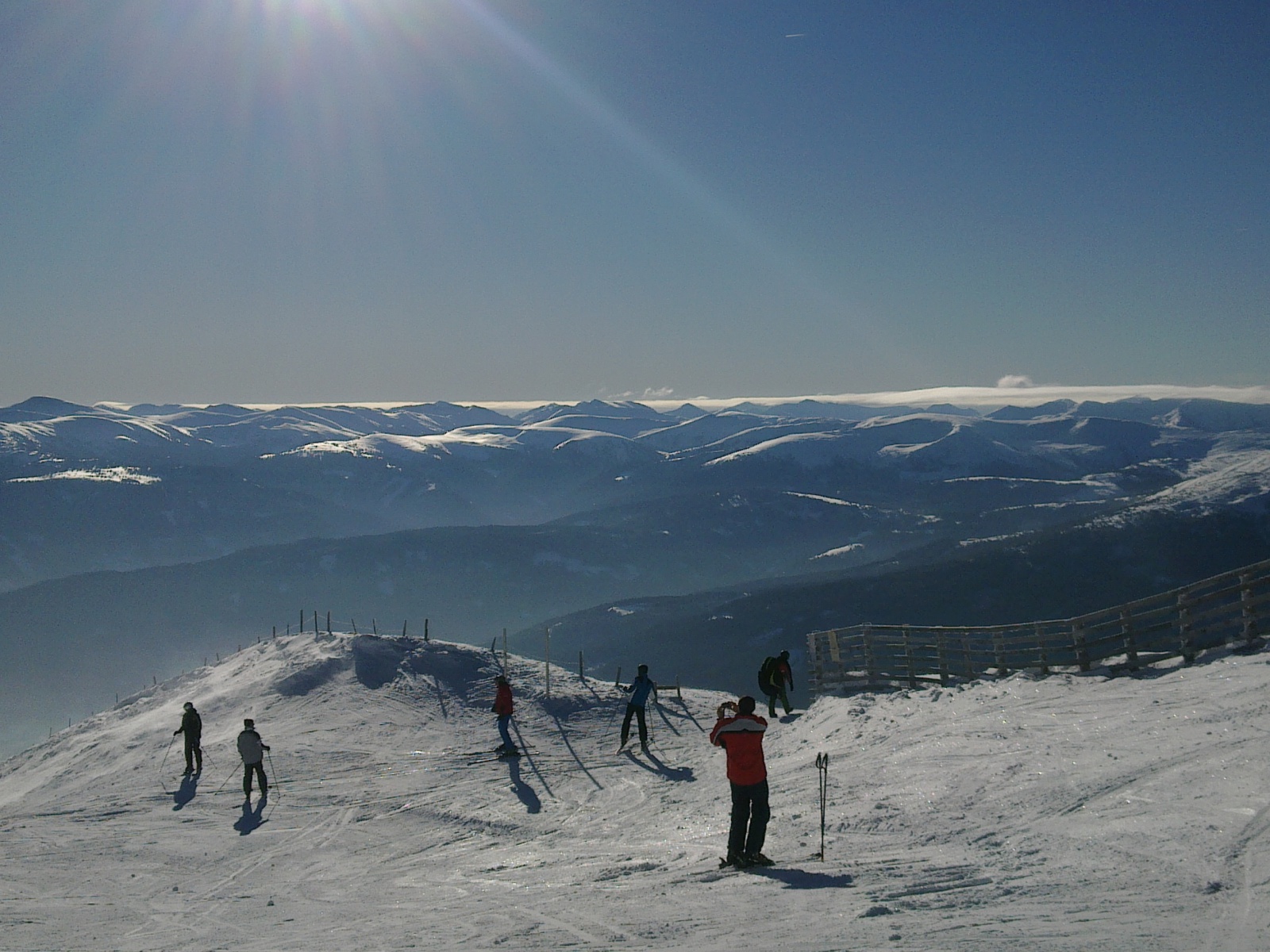 Grosseck, a "gerincpálya" (a Steiereck tetejéről induló piros)