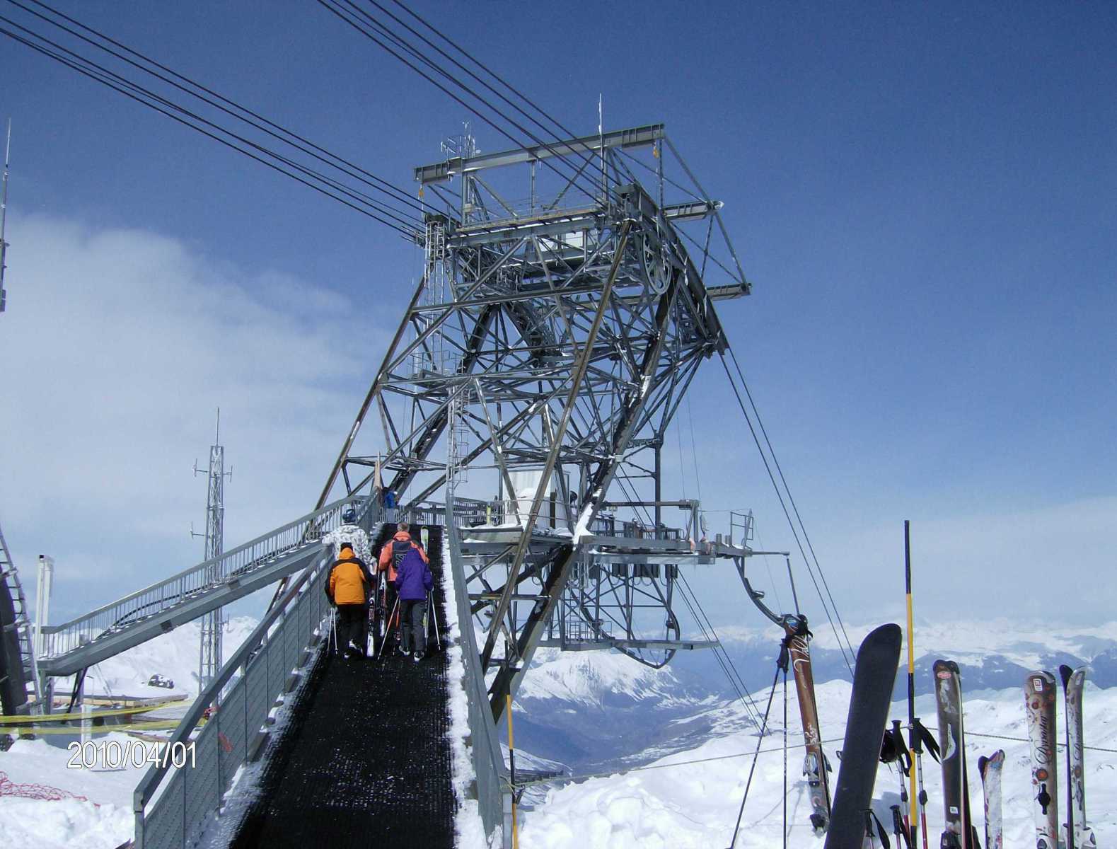Cime de Caron felvonó traverze a csúcson