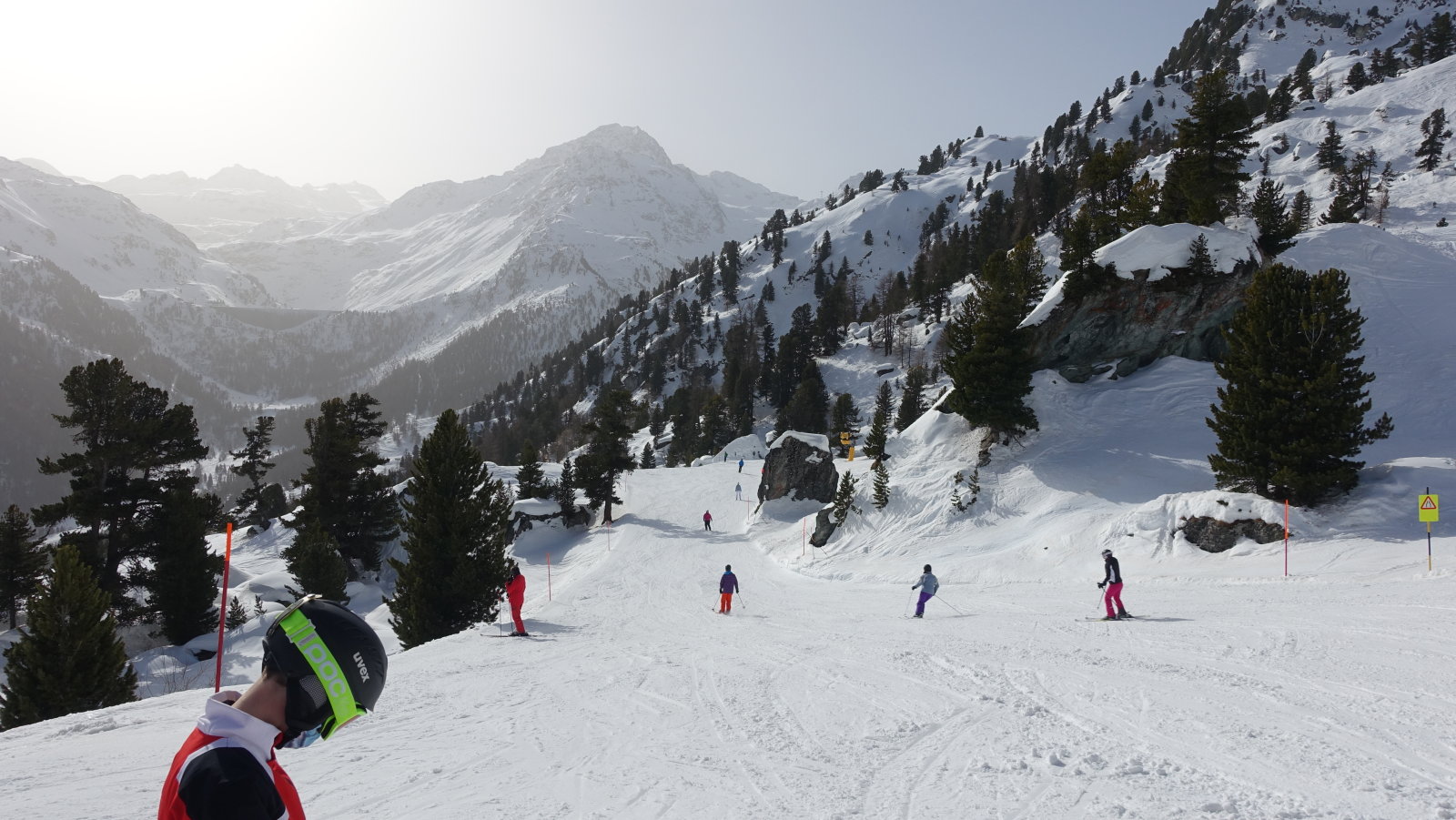 A 61 Siviez-Plan du Fou kabinos alatti piros pálya Siviez es PdF között