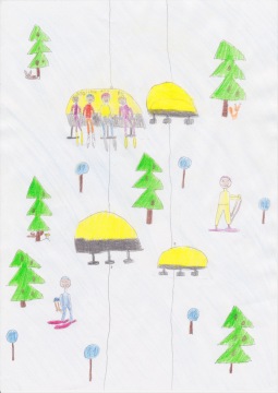 Családi síelés, Kutas Kata 7 éves