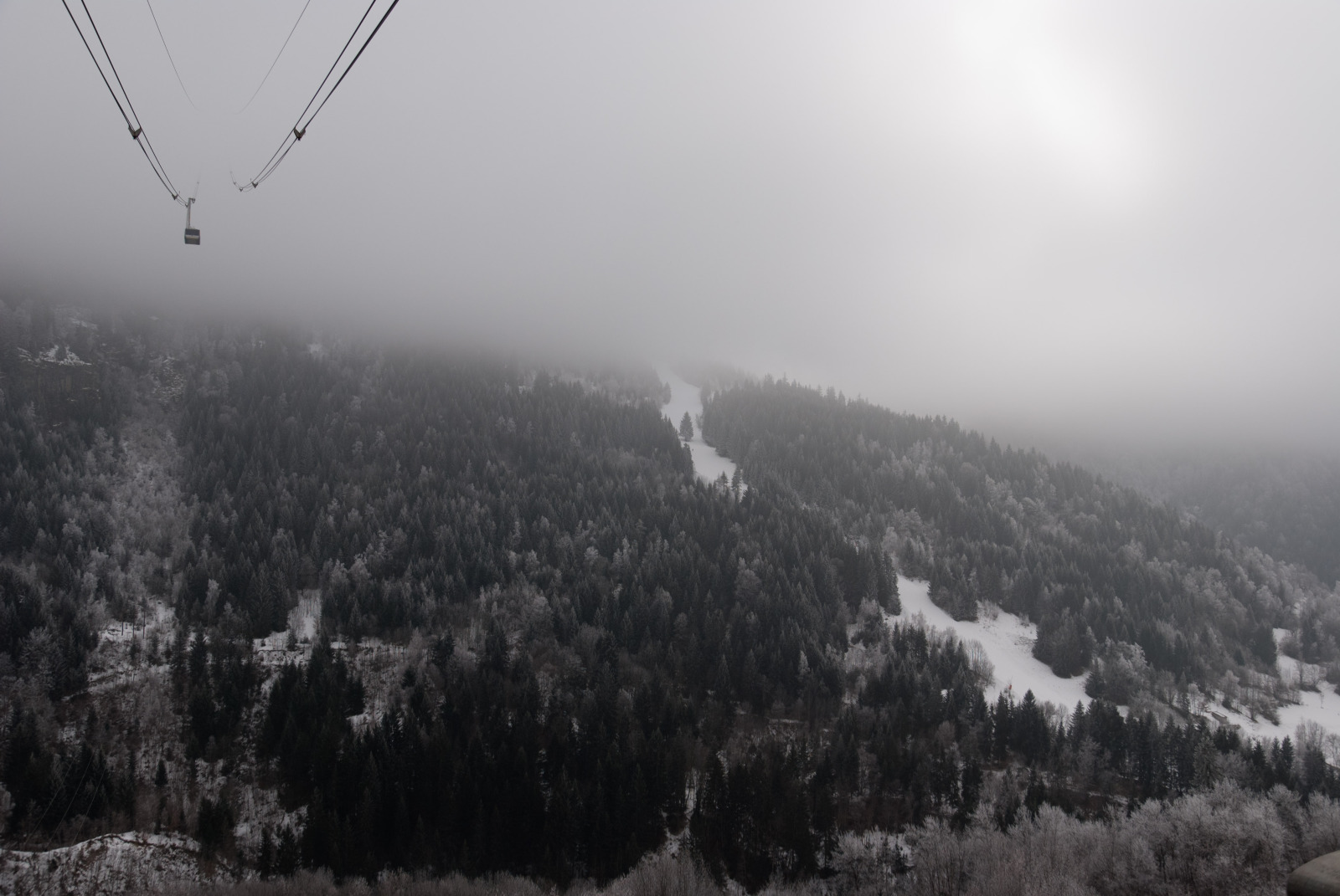 la fare pálya vége és a Vaujani-Alpette nagykabinos lift