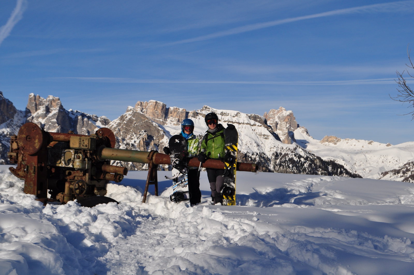 I. világháborús síút a Dolomitokban