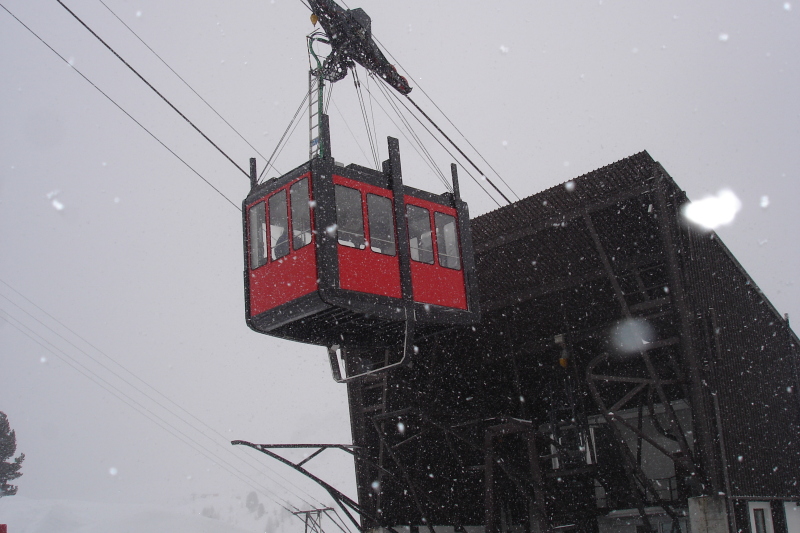 Lagazuoi, régi kabinos lift.