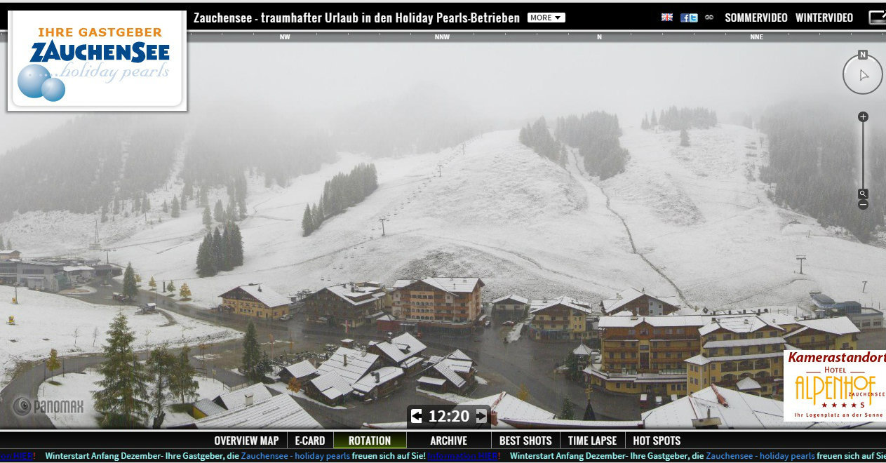 Zauchensee völgye is fehéredik - Fotó: panomax