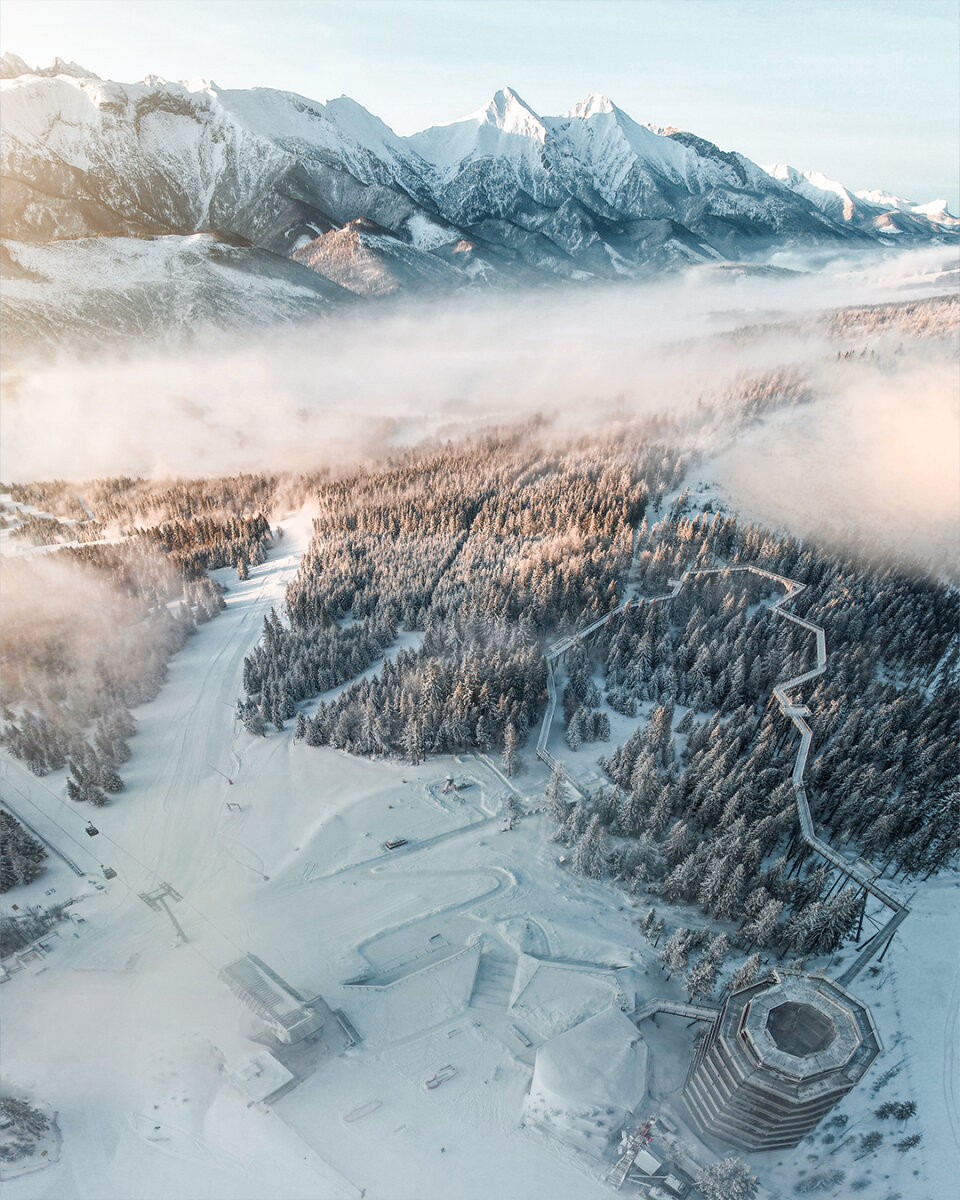 A bachledkai Lombkorona tanösvény madártávlatból