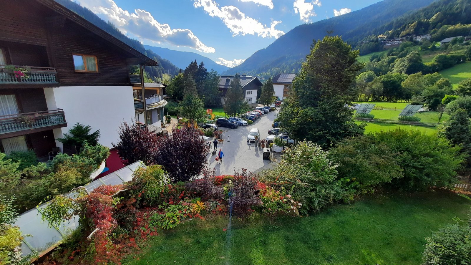 Kilátás az Eschenhof Hotel ablakából 