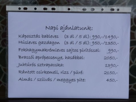 Bánkúti hütte ajánlata