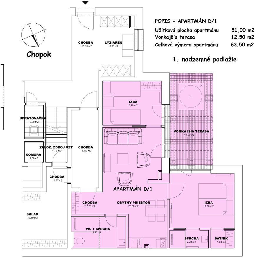 1-es "Sport" apartman | 4+1 fős