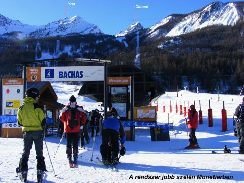 A Bachas vendéglőhöz vivő lift Monetier-ből