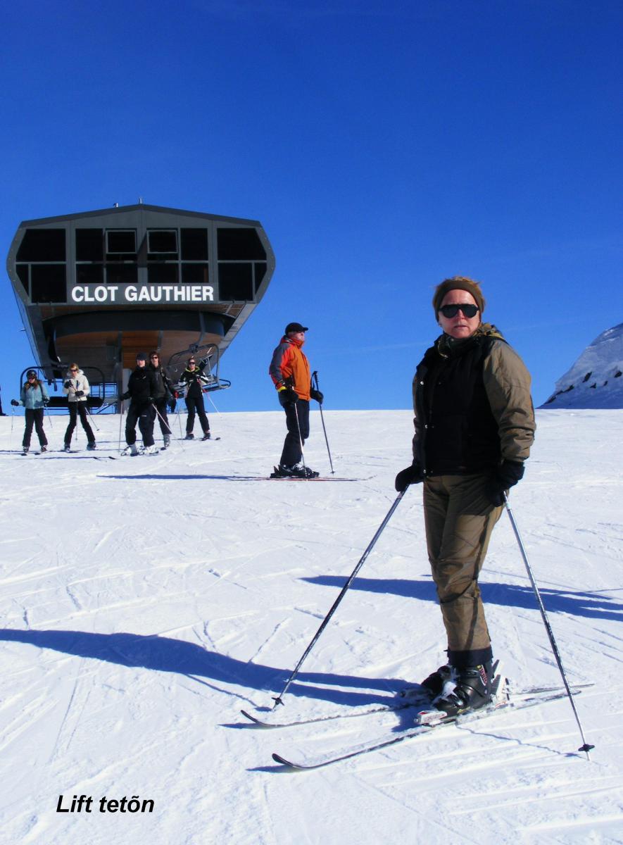 Gauthier teteje, ahonnan hosszan lefelé elérhető a Vallons lift alja
