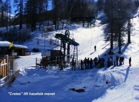 Tárcsás Poma lift hazafelé