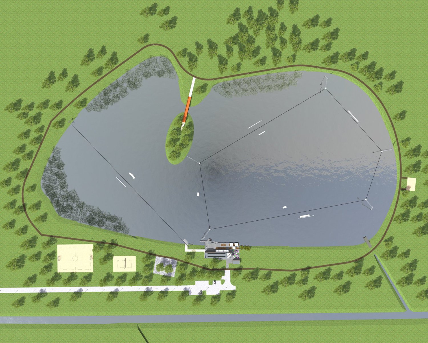 A pécsi Central Wakeboardpark látványterve