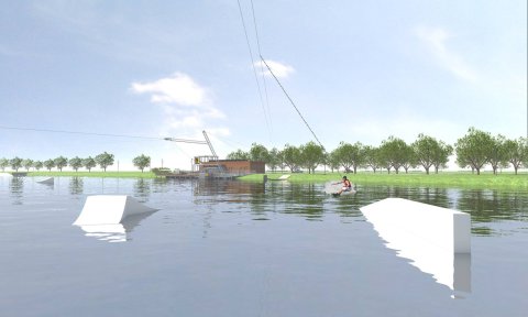 A pécsi Central Wakeboardpark látványterve