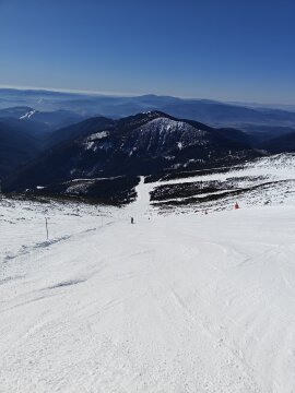 Chopok-dél, 33a fekete pálya csütörtökön reggel. Kiváló volt!