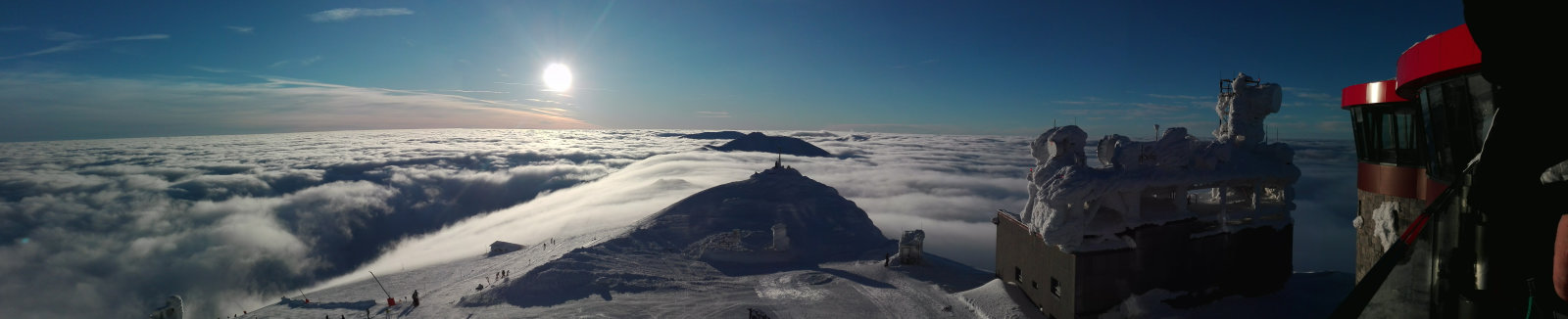 A gerinc nyugat felé, naplemente, ellenfény, felfejlődő felhőzet 2...