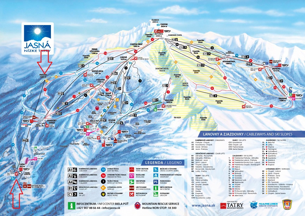 Az új lift helye a térképen