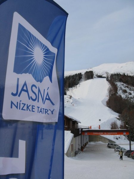 Jasná, Alacsony-Tátra, háttérben:  köszönjük a látogatást - mi is köszönjük a hegynek ezt a napot!