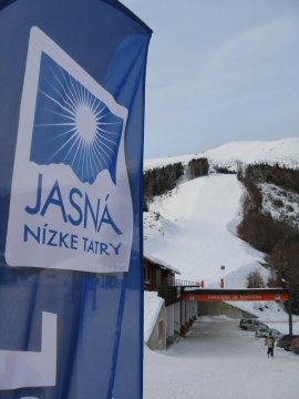 Jasná, Alacsony-Tátra, háttérben:  köszönjük a látogatást - mi is köszönjük a hegynek ezt a napot!