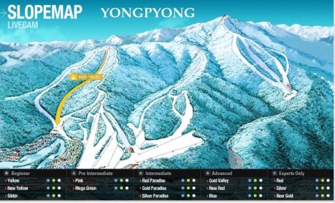 Yongpyong sítérképe