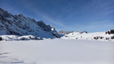 A Trübsee 1800 méteren a "lapos" rész
