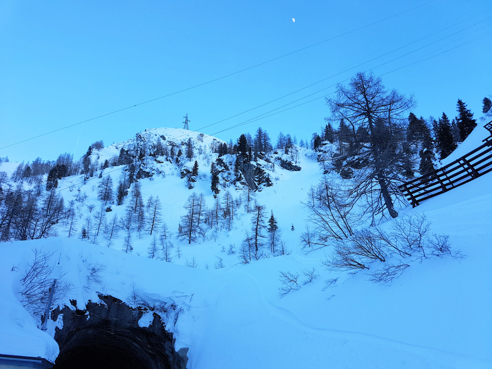 Sportgastein, az alagút feletti rész, ahol délelőtt lejöttünk