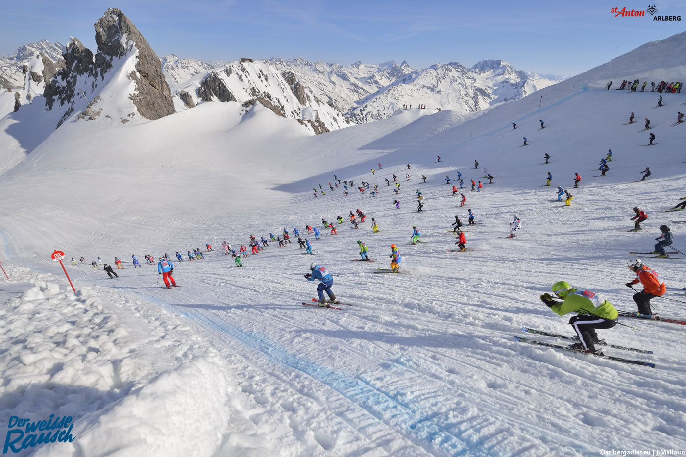 A verseny első szakasza - a lesiklás