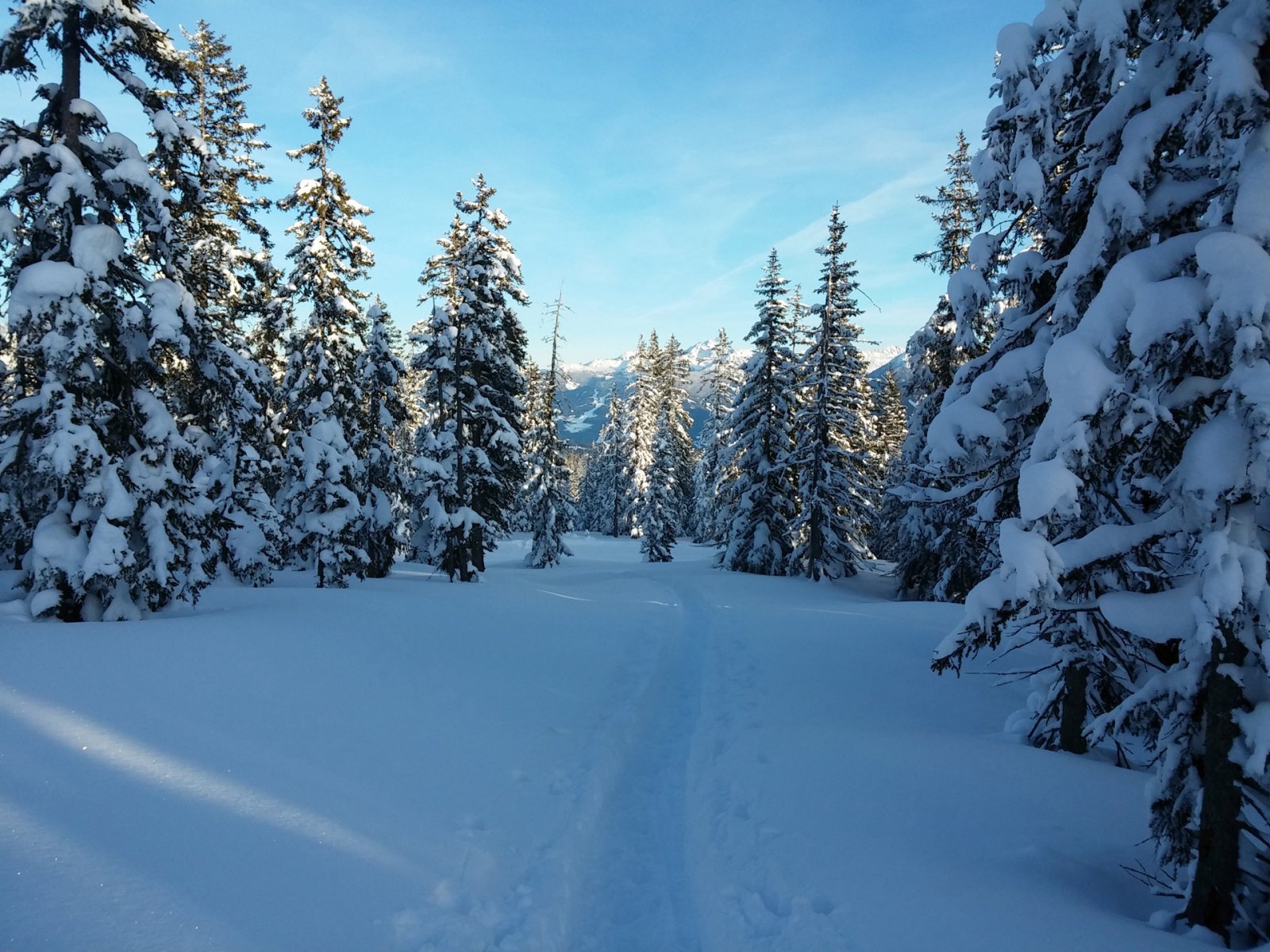 Sítúrázók nyomai segítettek, hogy könnyebb legyen a haladás a mély hóban.