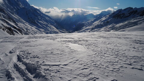 így néz ki a gleccser ahol a szél fújta