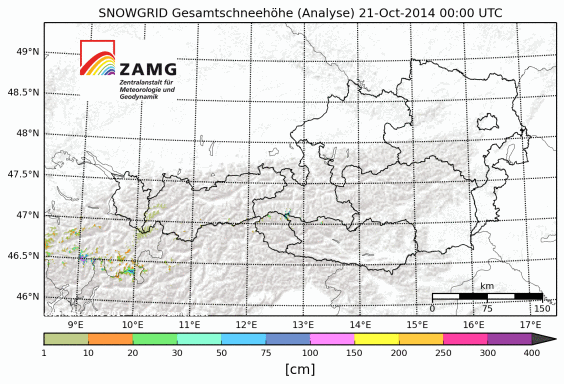Hol és mennyi hó esett az elmúlt napokban? (ZAMG grafika) - Kattintásra indul!