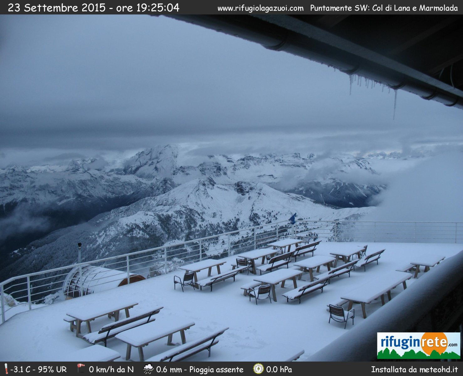 Lagazuoi menedékház, 2752 m, Olaszország