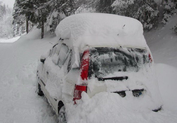 Sauris, Udine, Olaszország, 1400 méter magasan 50-70 cm hó