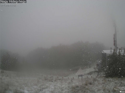 Budapesttől nem messze a Börzsönyben található Nagy Hideg-hegyen is havazott | Forrás: Időkép.hu