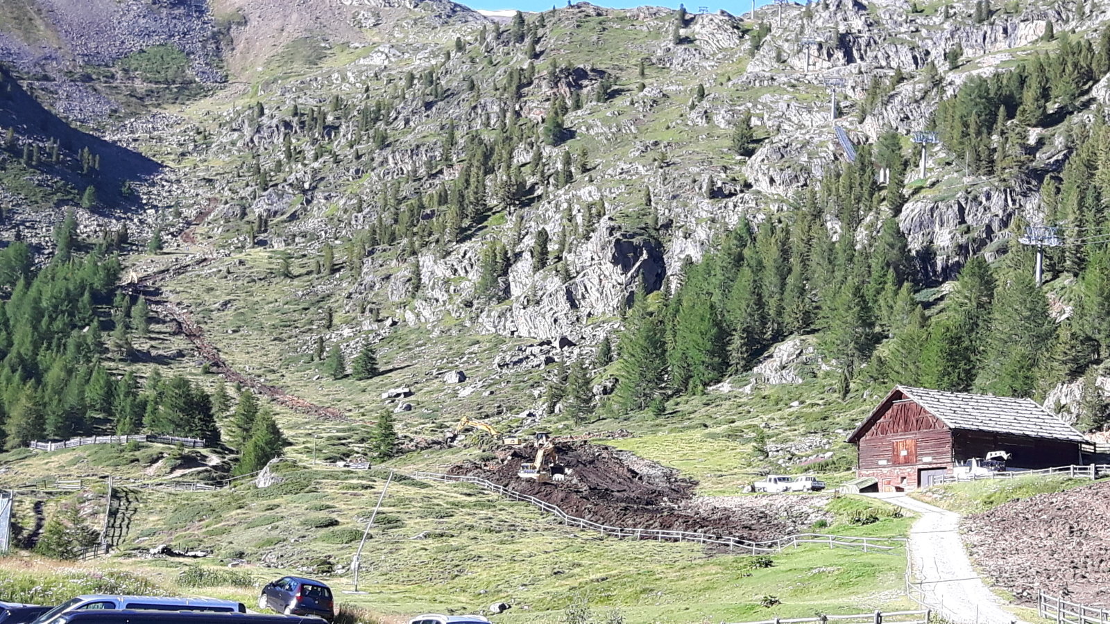 A leállított pályaépítés (Kép: Umweltschutzgruppe Vinschgau)