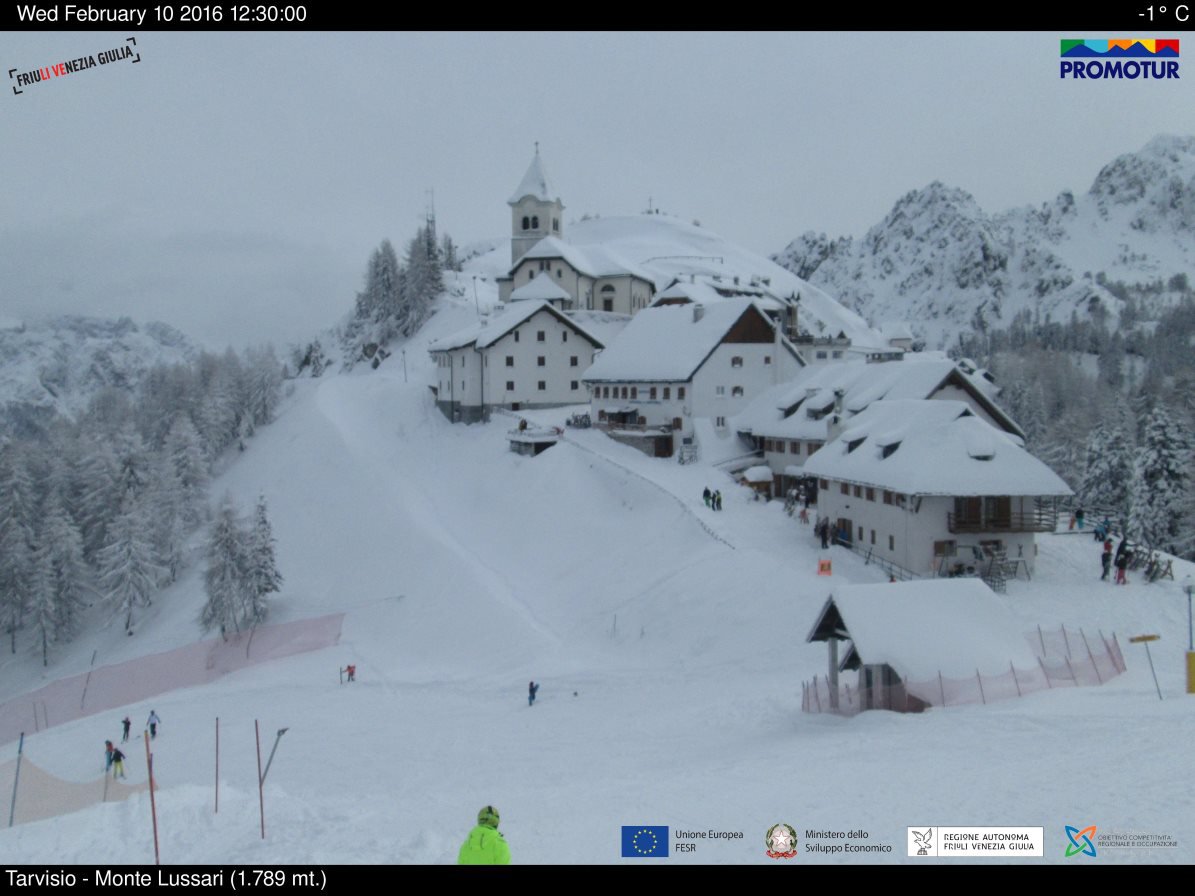 Tarvisio, Monte Lussari (1789 m), mai webkamera kép