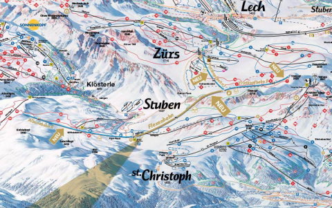 A négy új lift az új pályatérképen