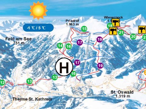 A helyszín a 16-os pálya és a Höllenrinne rész H-val jelölve