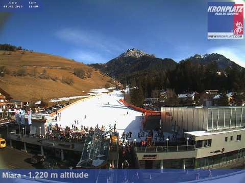 Kronplatz webkamera: a pályákon van hó, síelni lehet