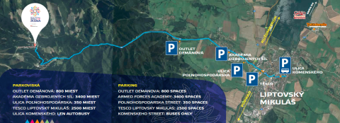 Parkolók és a verseny helyszíne