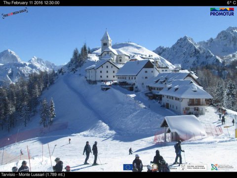 Csütörtök: napsütés (Webkamera, Monte Lussari, Tarvisio)