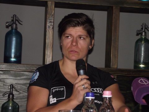 Miklós Edit a mai sajtótájékoztatón (Kép: Ski Hungary)