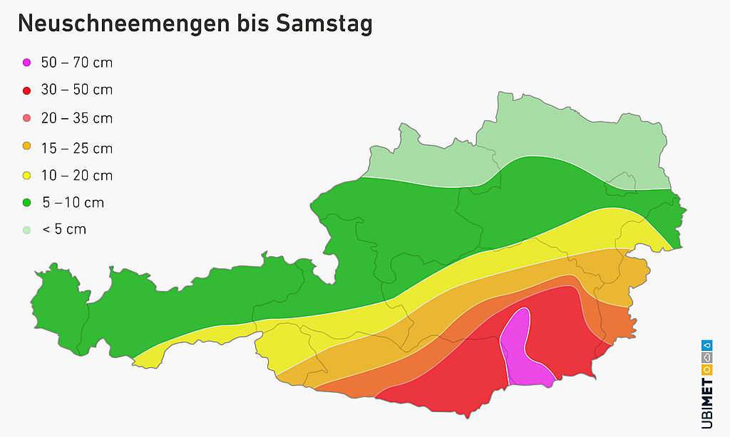 Ennyi friss havat jósolnak Ausztriában szombatig