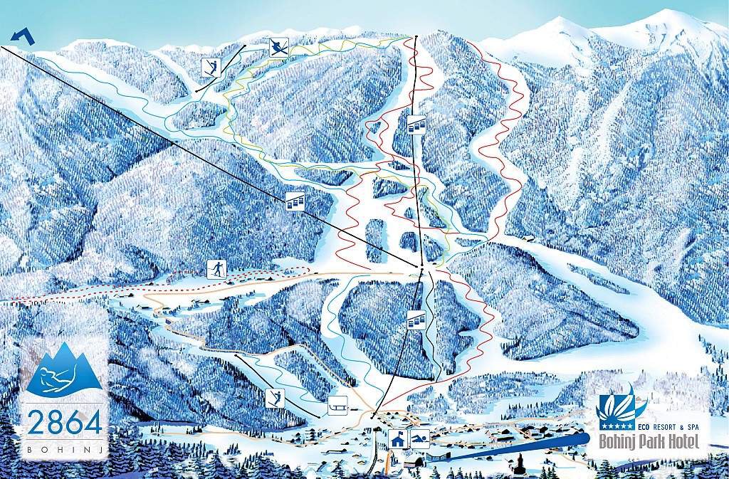 Az új "Bohinj 2864" névre keresztelt síközpont terve