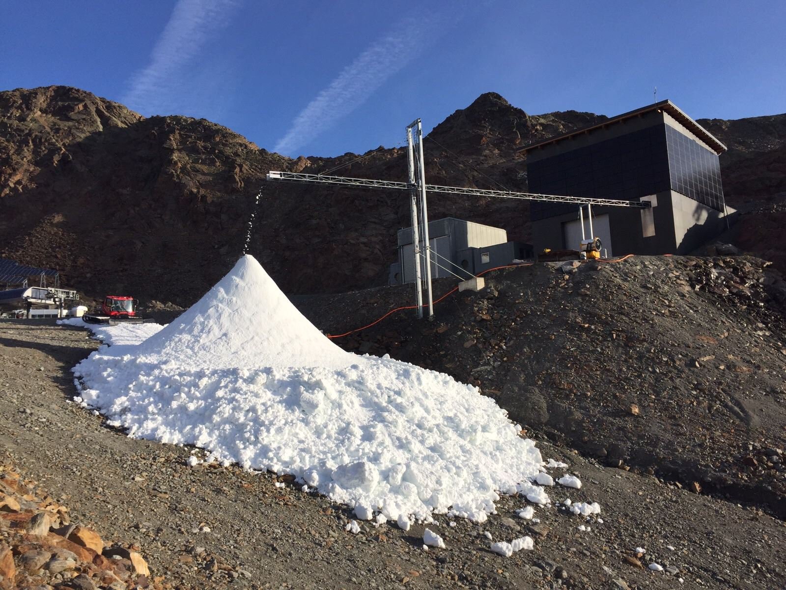 Pitztal: így készül a hó, ha meleg van