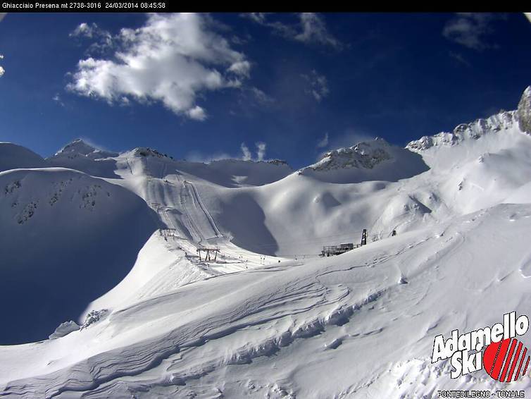 Presena-gleccser webkamerakép tegnap reggel