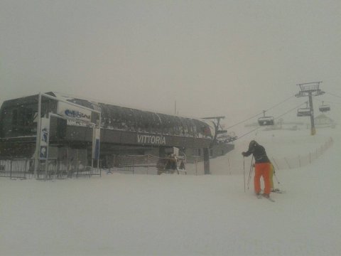 Tegnap ritka vendég volt a napsütés a Presena gleccseren