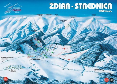 Az új lift (A) a térképen és a két új pálya (1a és 1b)